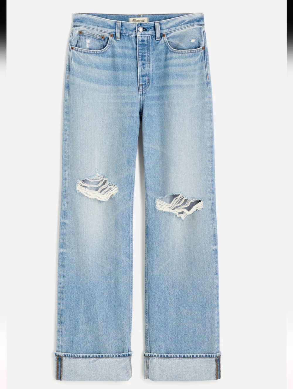 Madewell Wide Leg Cuffed Jeans